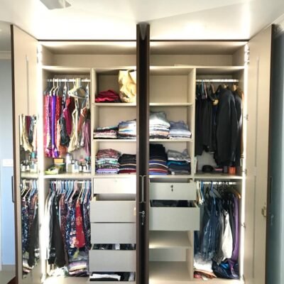 Cane Finish Hinged Wardrobe by KK modular Kitchen and Interiors in Lower Parel, Mumbai