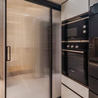 Completed Back-painted Glass - paralled modular kitchen in kandivali - KK Modular Kitchens in Mumbai