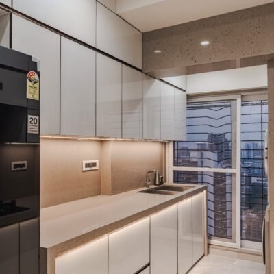 Completed Premium Parallel Back-painted glass modular kitchen site in Mumbai - Best modular Kitchen designer in Dadar - KK Modular Kitchen