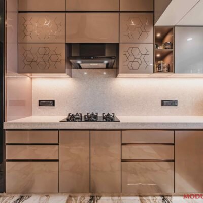 Crockery Unit With Grey Tinted Glass