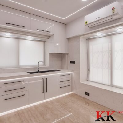 Full Anti Scratched Acrylic Mirror Finish Modular kitchen in Mumbai Central - KK Modular Kitchen in mumbai lower parel