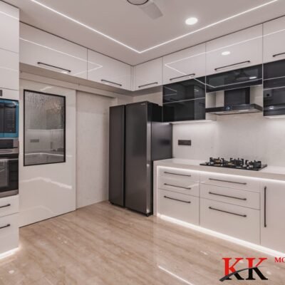 Full Anti Scratched Acrylic Mirror Finish Modular kitchen in Mumbai - KK Modular Kitchen