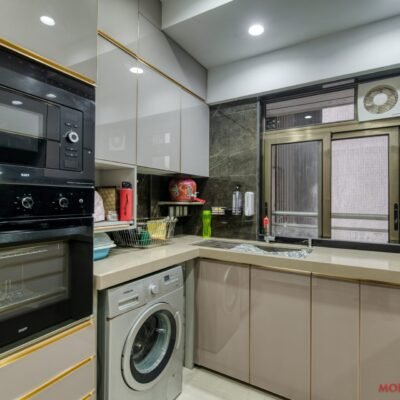 Inbuilt - Micro And Oven Also Washing Machine Provision In Kitchen