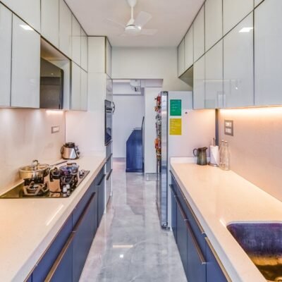 Parallel Kitchen Become Specious Storage Kitchen