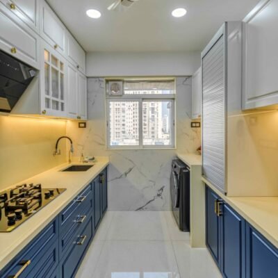 Parallel Kitchen Well OrgniSED With Full Storage Till Ceiling