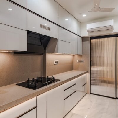 Premium Parallel Back-painted glass modular kitchen in Mumbai - Best modular Kitchen designer in Mumbai - KK Modular Kitchens and interior