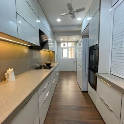 Premium Parallel Modular Kitchen completed in Mahindra Goregaon West - KK Modular Kitchen Parel Mumbai