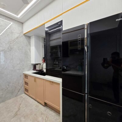 luxury pu finished modular kitchen by kk modular kitchen at thakur village mumbai