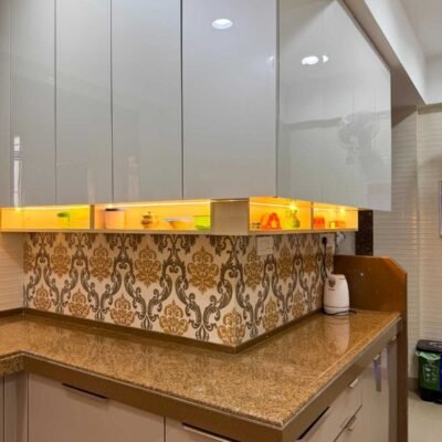 modern modular kitchen with tall unit storage by kk modular kitchen at mahindra park