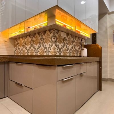 smart modular kitchen design with acrylic finish by kk modular kitchen