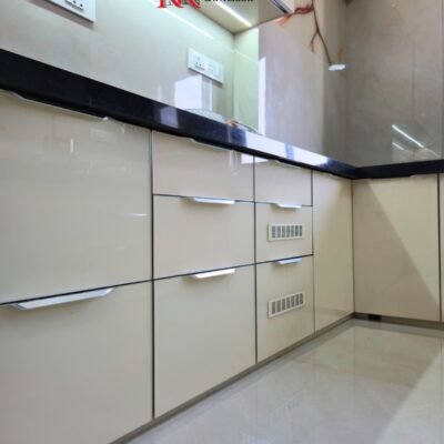 stylish modular kitchen with clutter free storage by kk modular kitchen mumbai