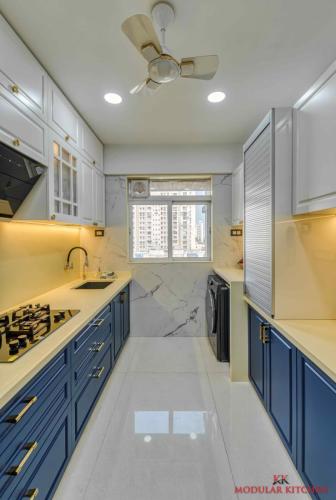 Parallel Kitchen Well OrgniSED With Full Storage Till Ceiling